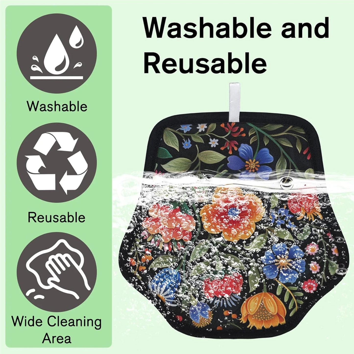 Boho Floral Colorful 2Pcs Electrostatic Reusable Pet Hair