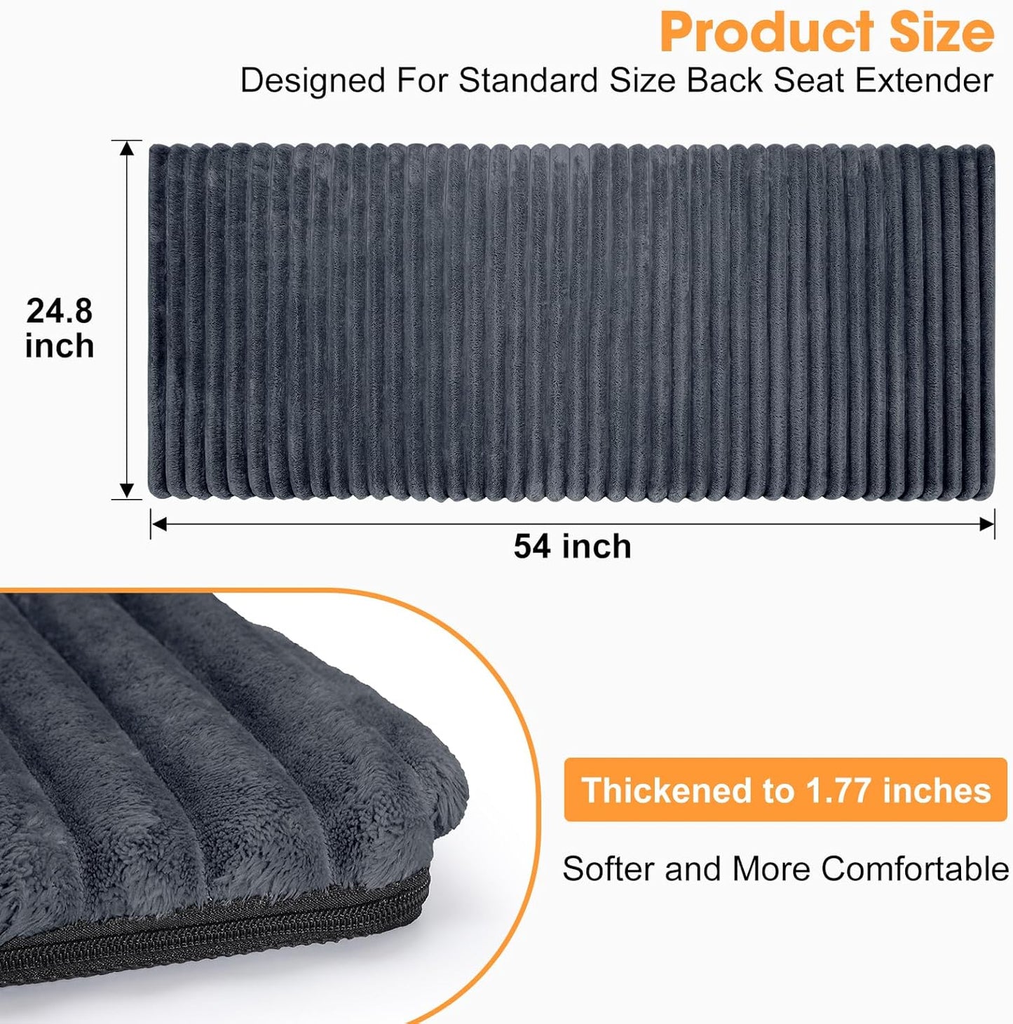 Backseat Pet Bed Mat, Non-Slip Dog Bed for Car Back Seat