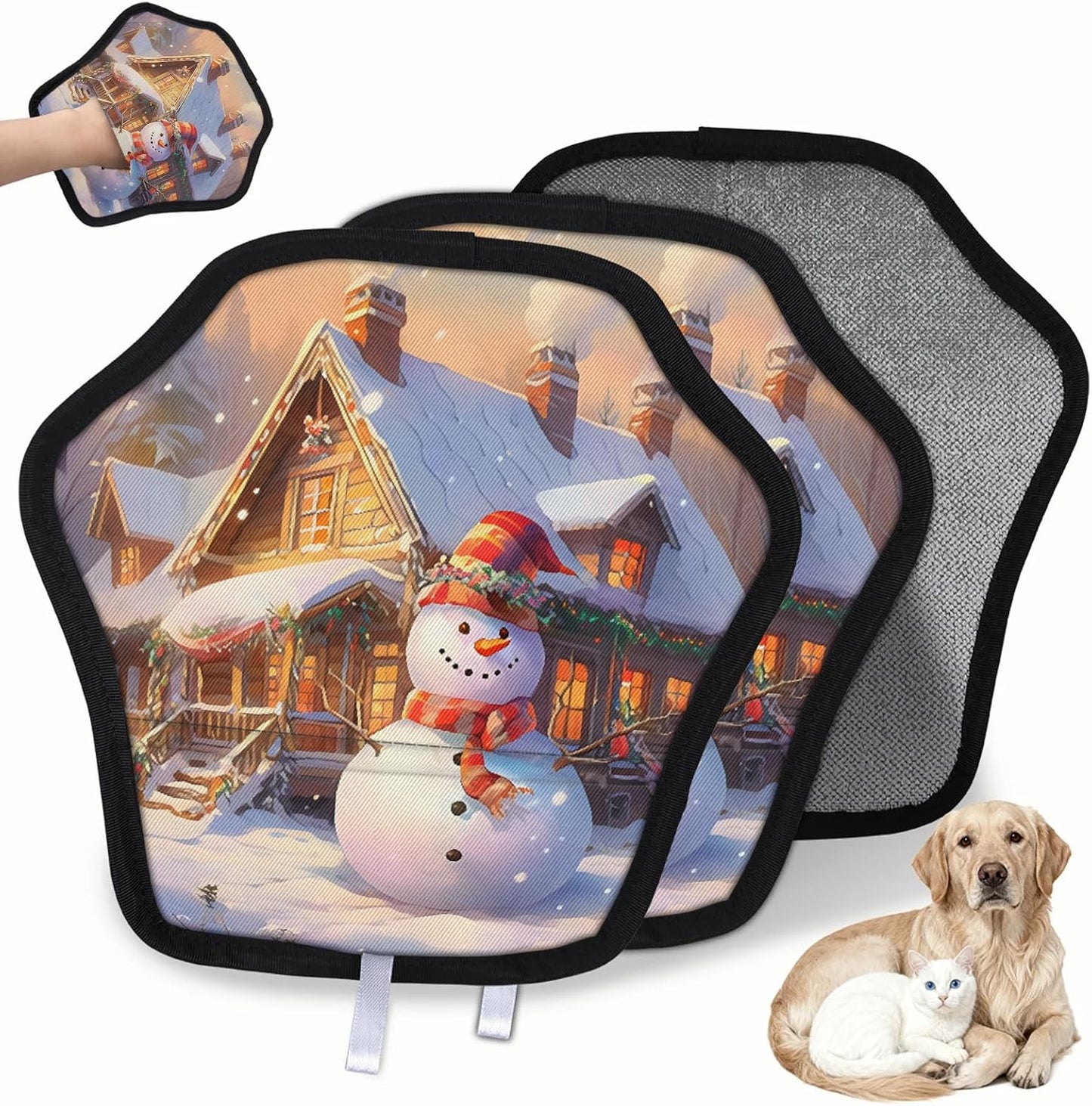 Christmas Snowman 2Pcs Electrostatic Reusable Pet Hair