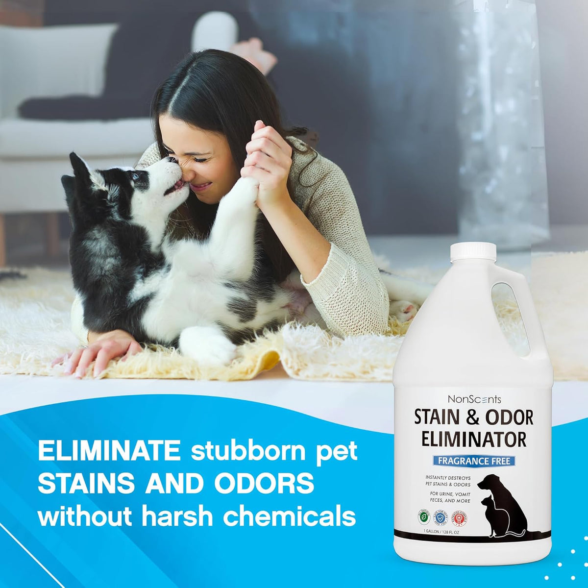 Stain & Odor Eliminator - Pet Odor & Stain Remover for Dog