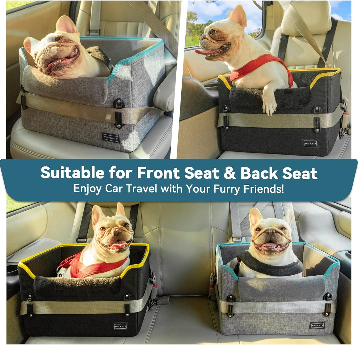 Small Dog Car Seat – Patented Safety Buckles – Safety