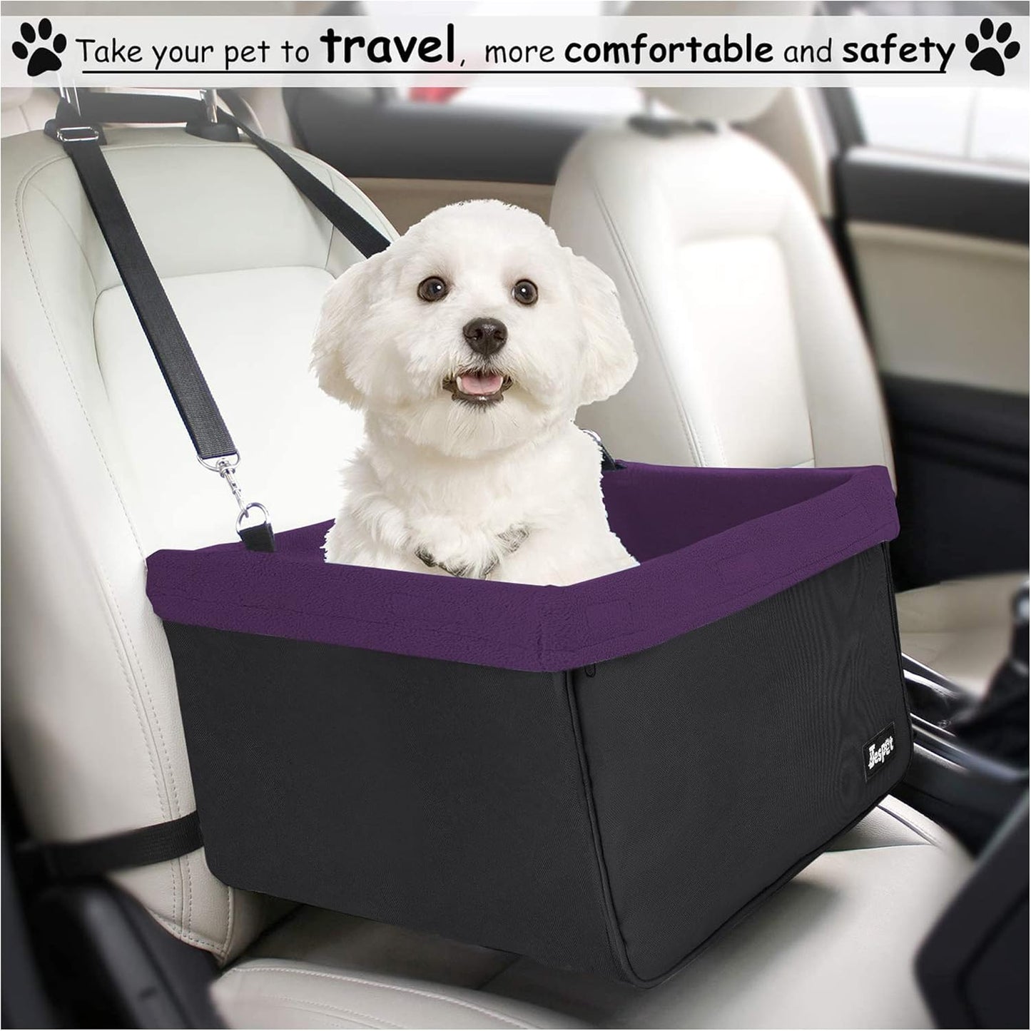 & GOOPAWS Dog Booster Seats for Cars, Portable Dog Car Seat
