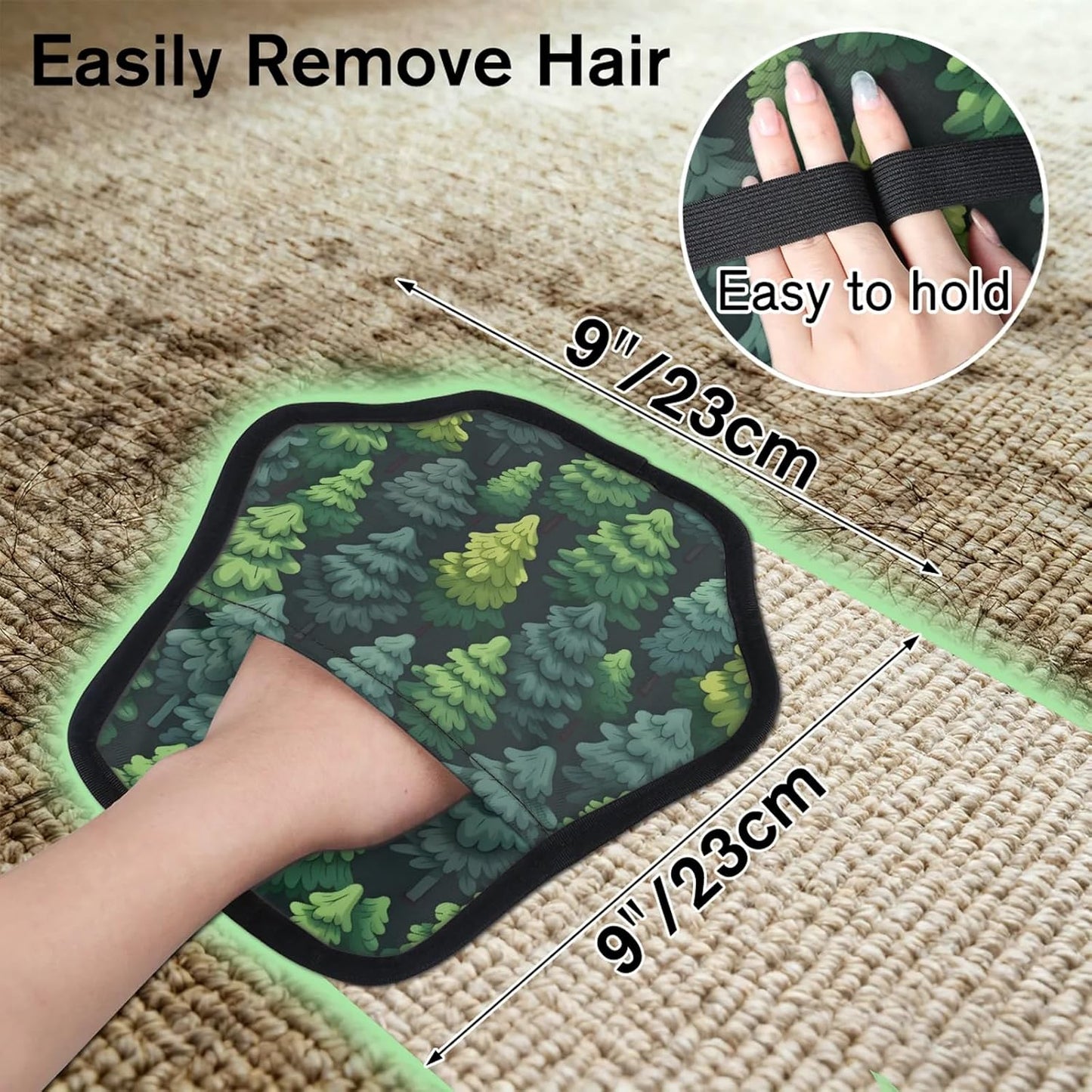 Green Pine Trees 2Pcs Electrostatic Reusable Pet Hair