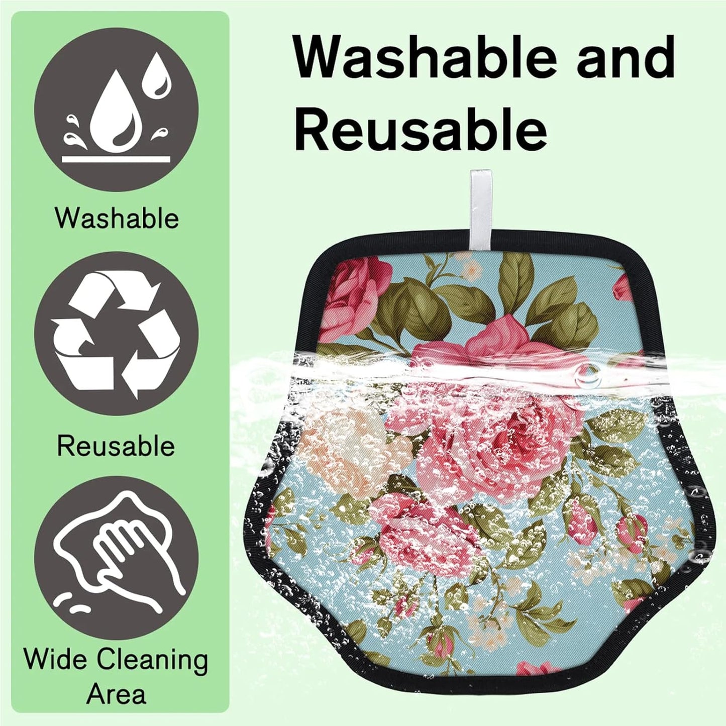 Spring Pink Roses 2Pcs Electrostatic Reusable Pet Hair