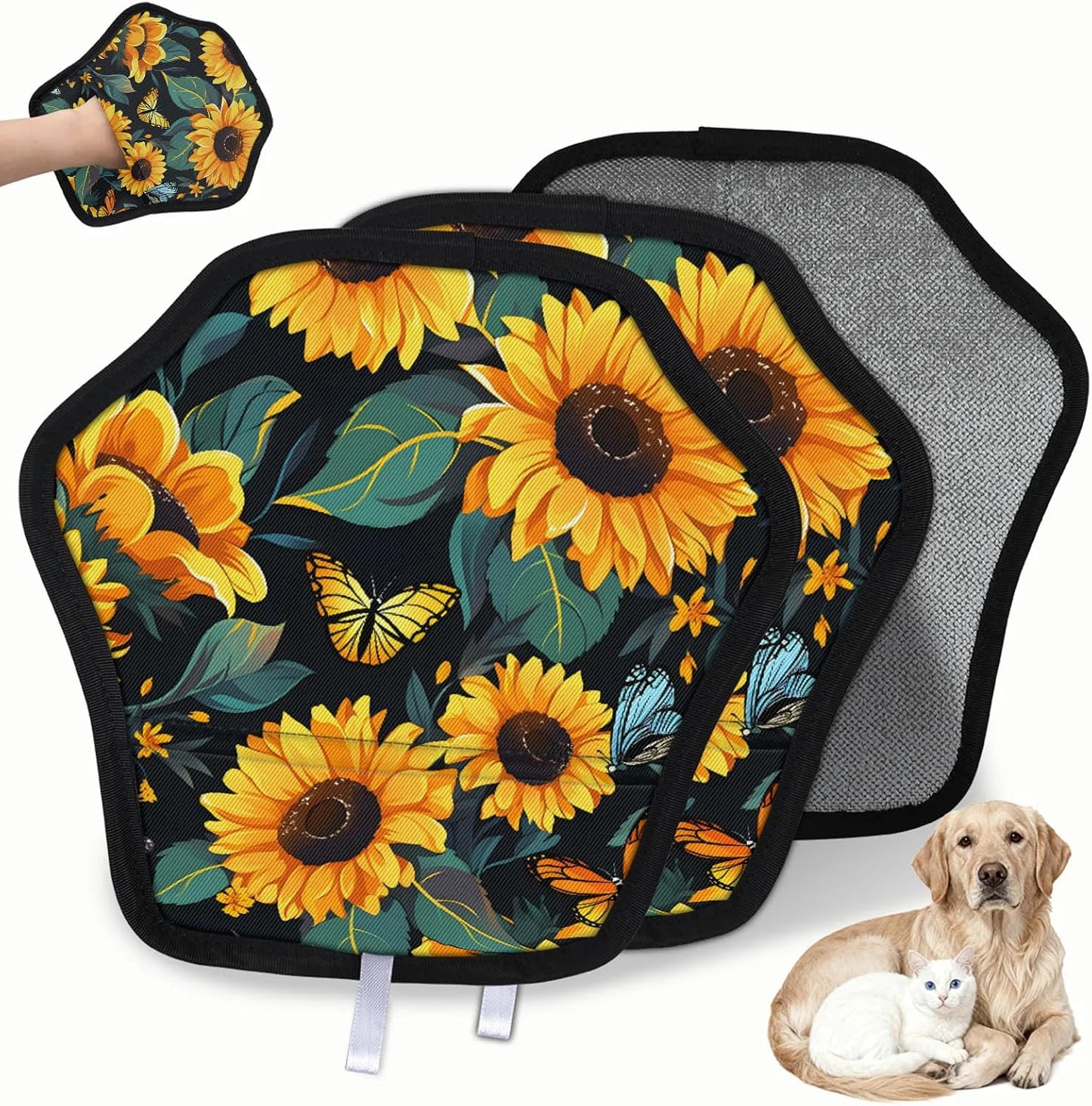 Pet Hair Removal Glove for Dogs Cats Reusable Washable Set