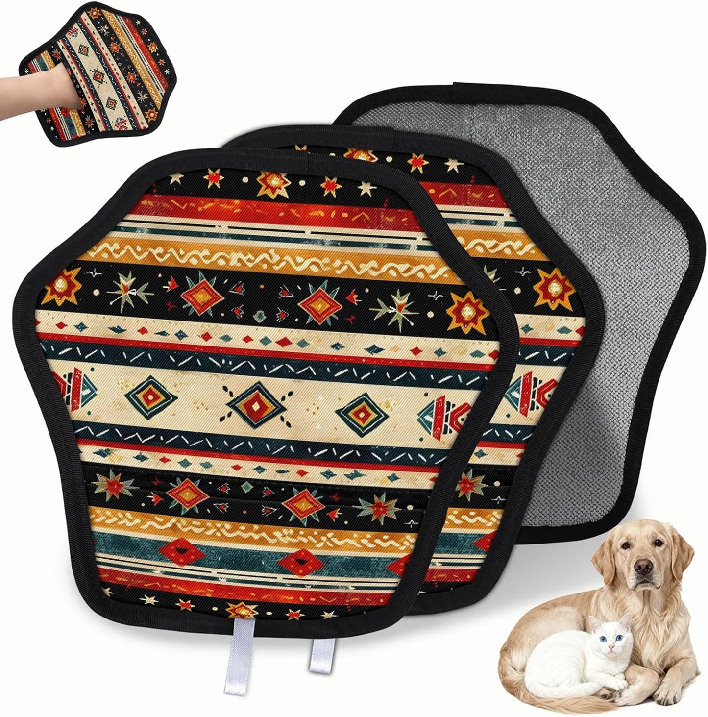Boho Bohemia Style 2Pcs Electrostatic Reusable Pet Hair