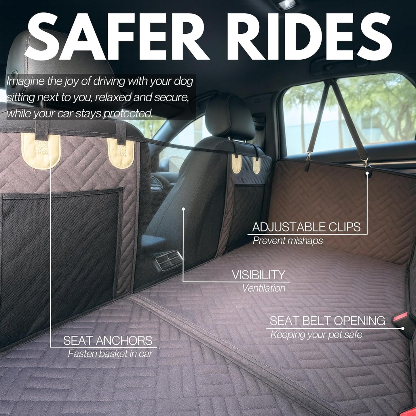 Back Seat Pet Cover for Dogs, Premium Dog Hammock for Car