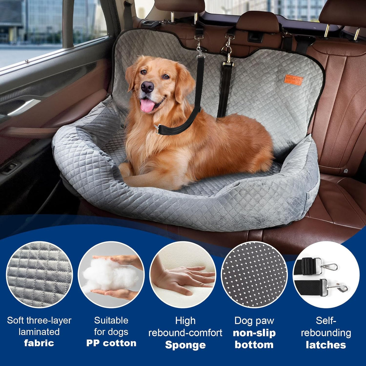 Dog Car Seat for Large/Medium Dog Pet Under 55 lbs or 2