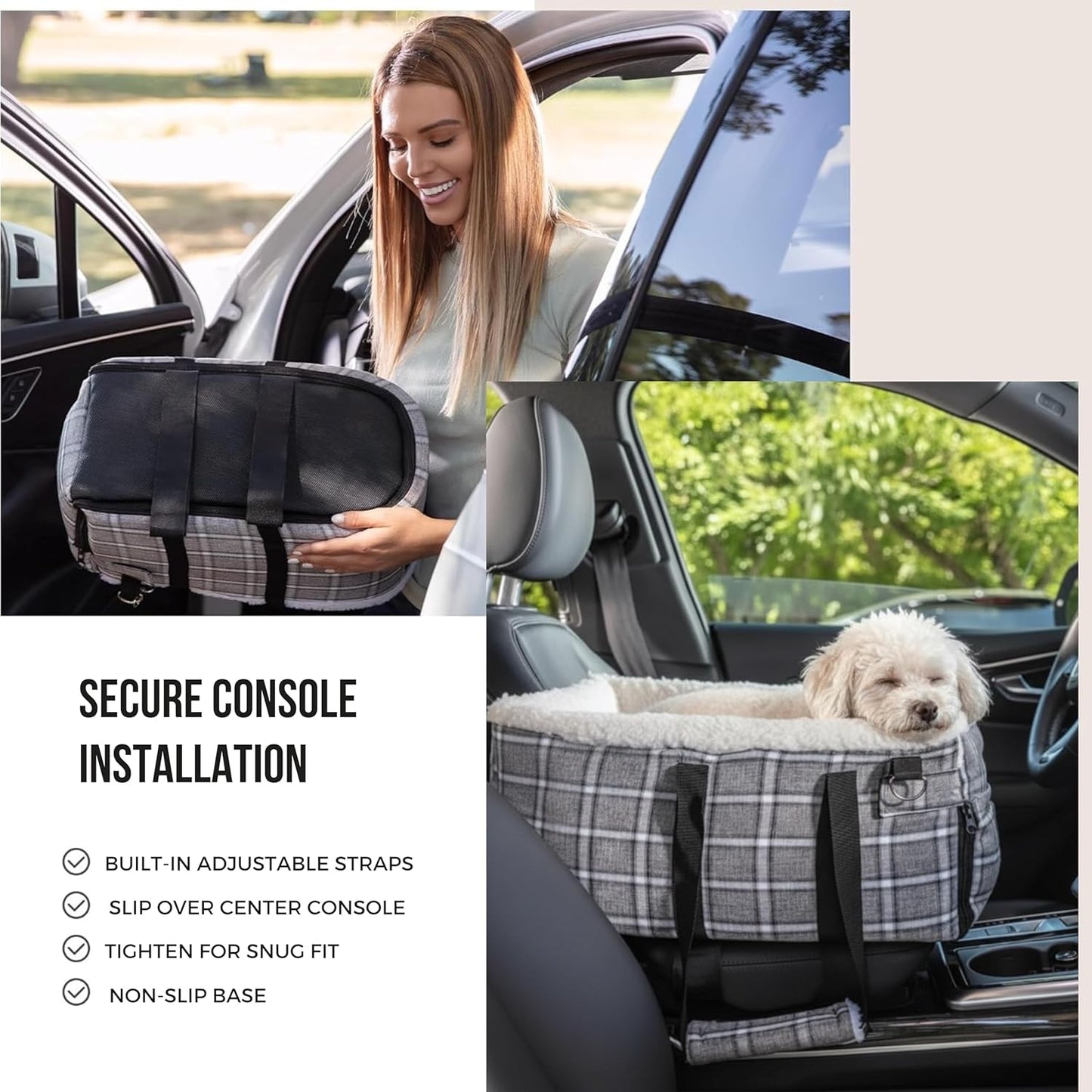 Dog & Cat Booster Seat for Car – Armrest & Seat Bed for