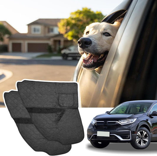 2PCS Dog Car Door Protector with Mesh Pocket Compatible