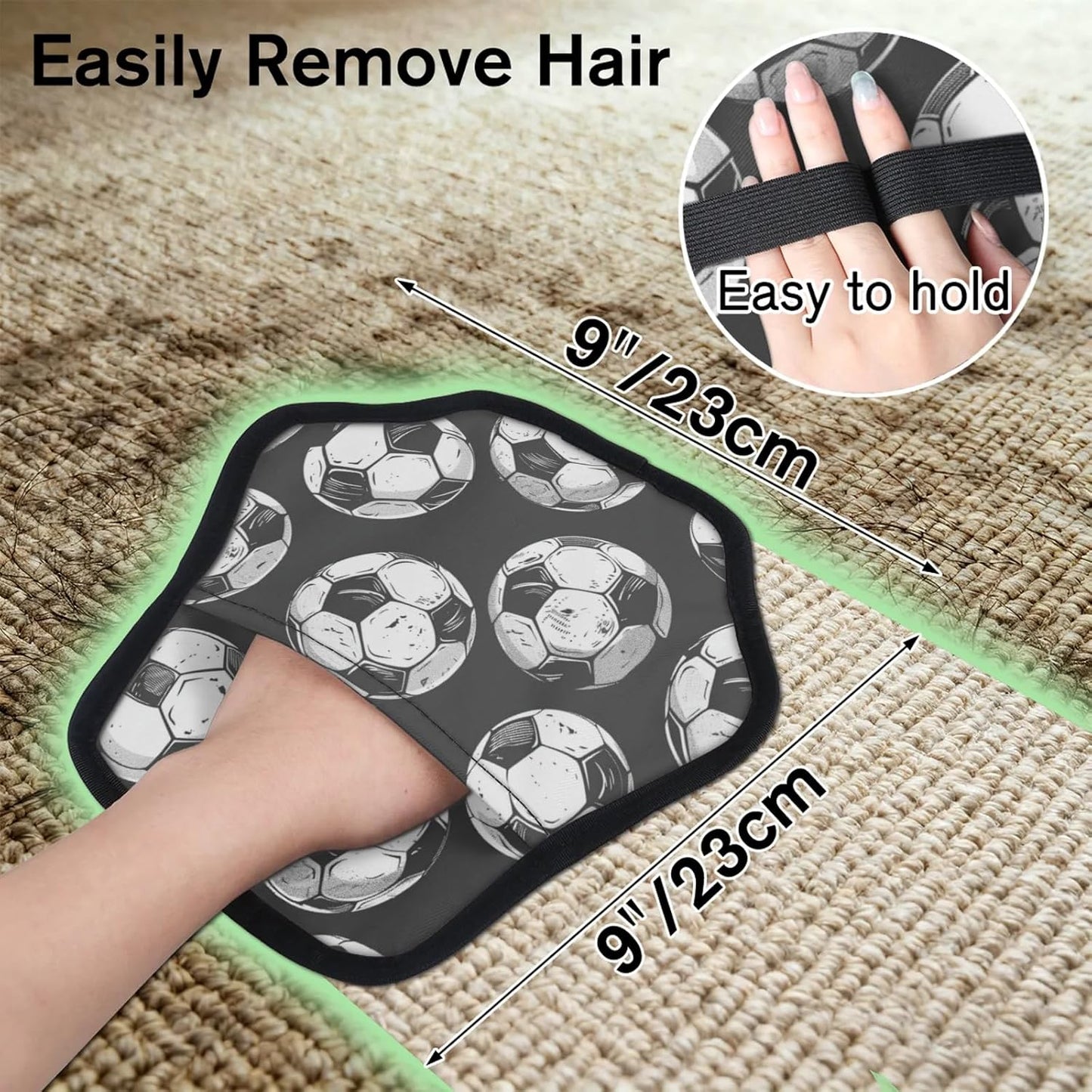 Soccer Football Sports 2Pcs Electrostatic Reusable Pet Hair