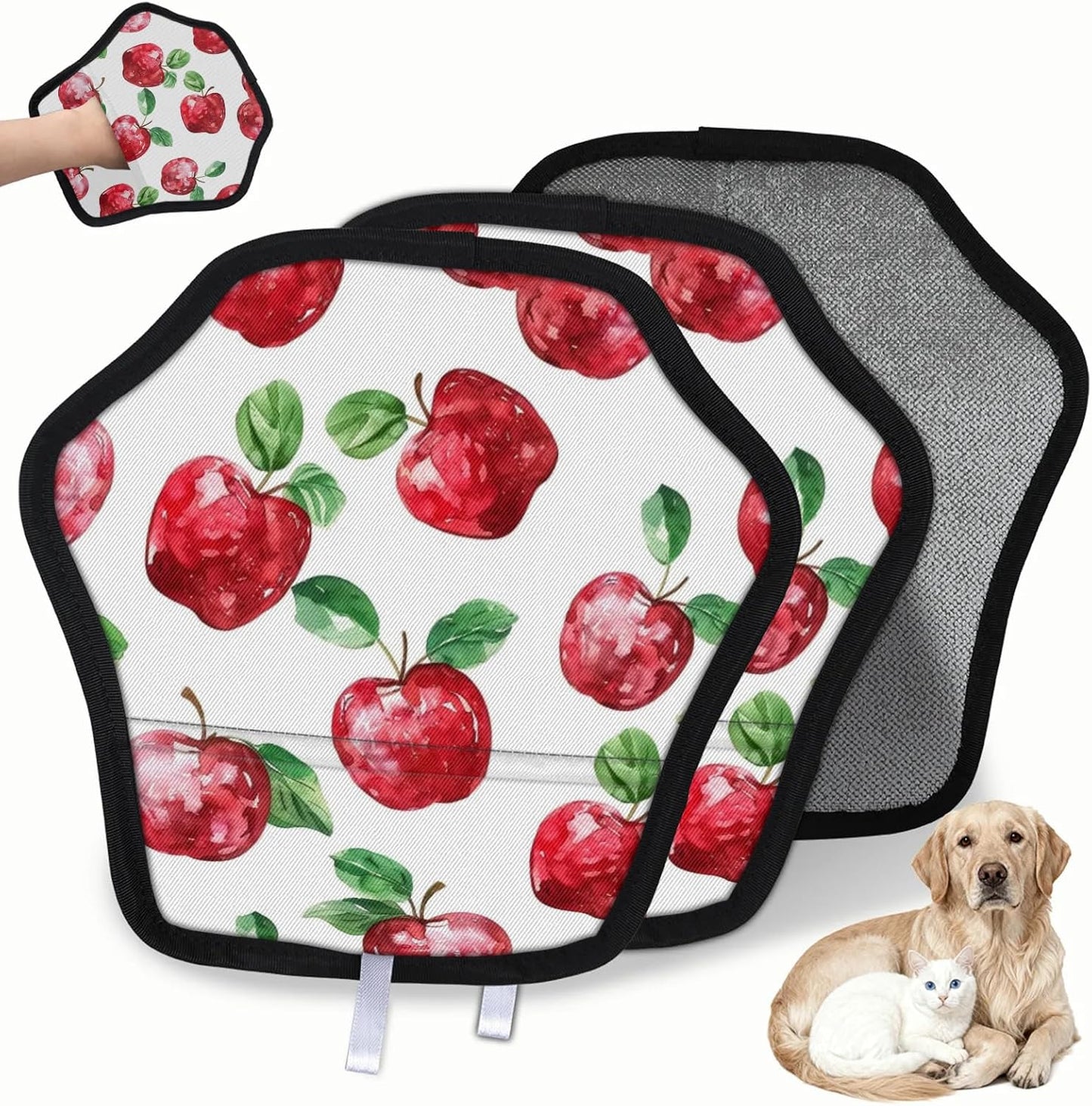 Apples Watercolor 2Pcs Electrostatic Reusable Pet Hair