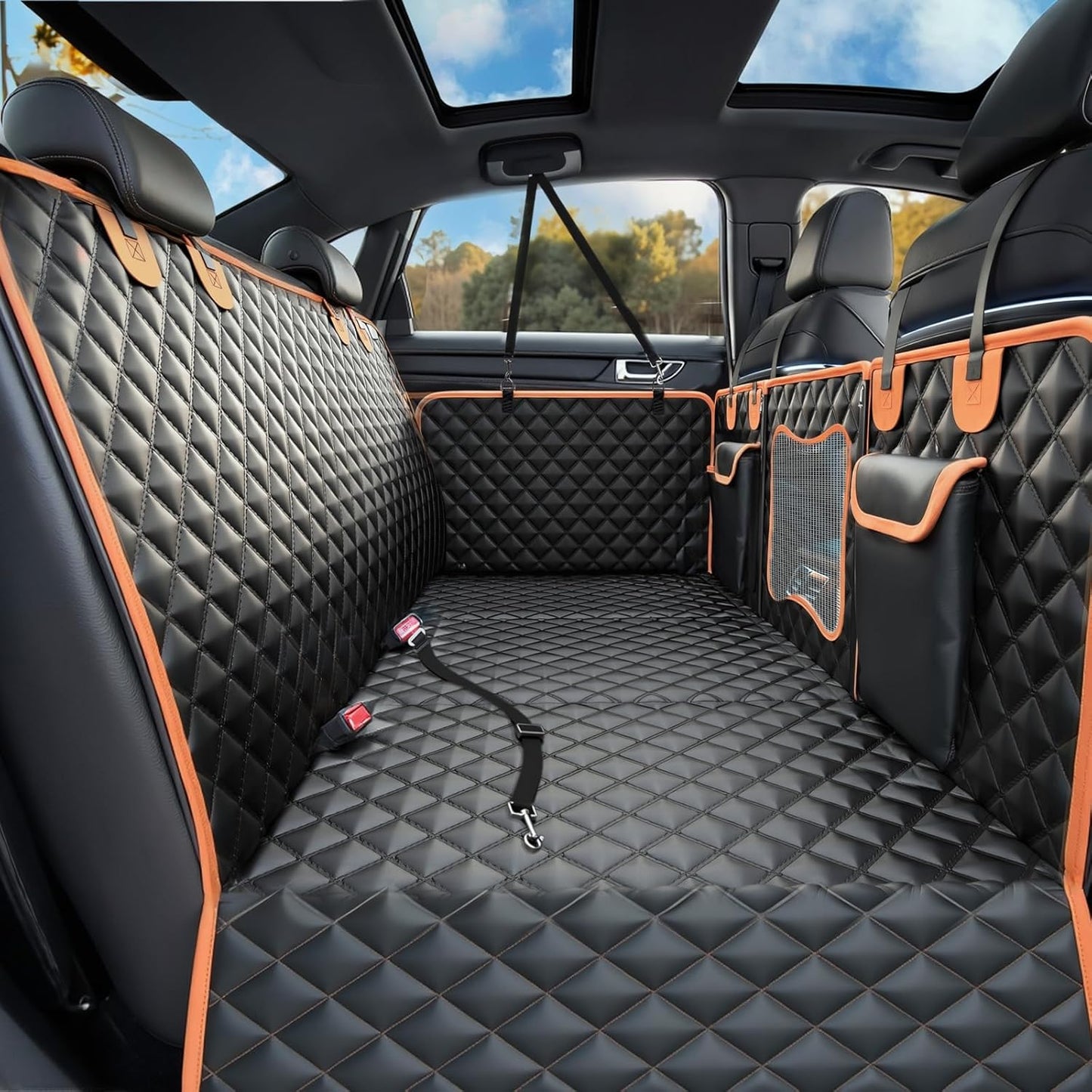 Back Seat Extender for Dogs,Dog Car Seat Cover for Back