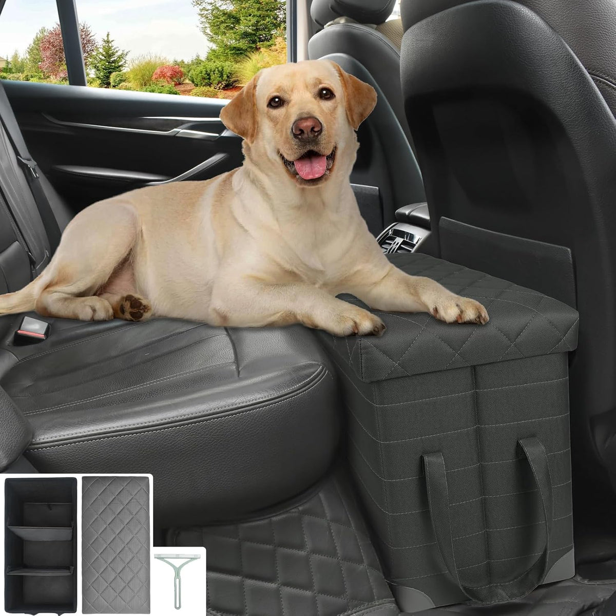 Car Back Seat Extender for Large Dogs up to 200lbs,Dog Car