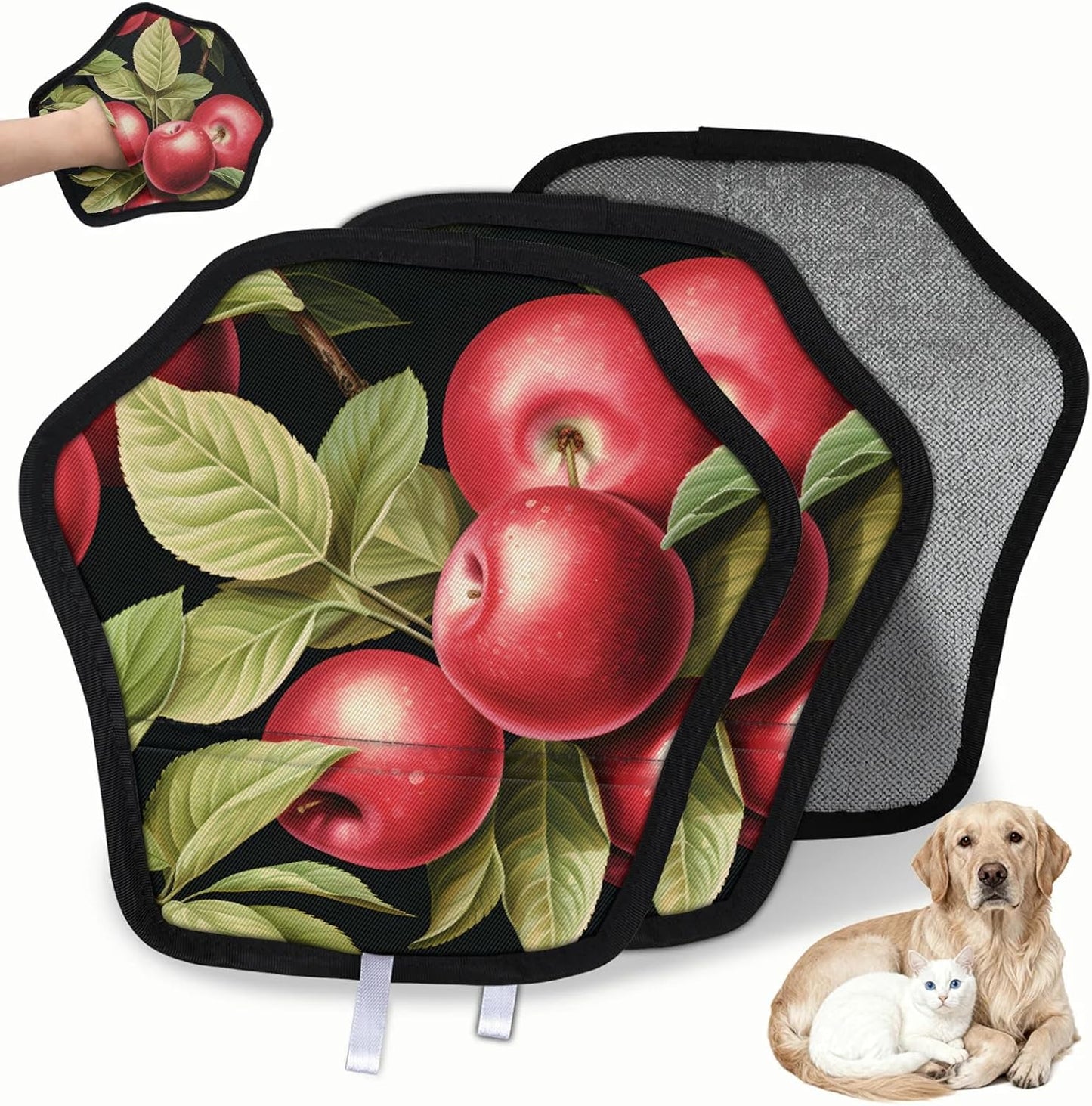 Red Fruit 2Pcs Electrostatic Reusable Pet Hair Removal