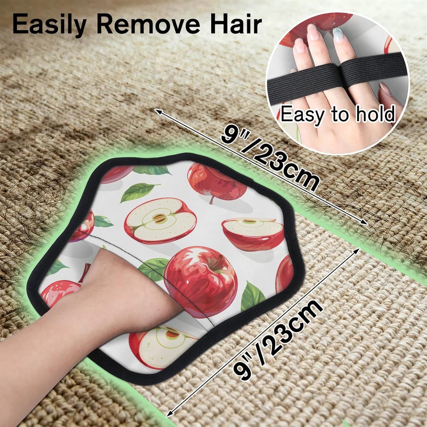 Fruits Red Apples 2Pcs Electrostatic Reusable Pet Hair