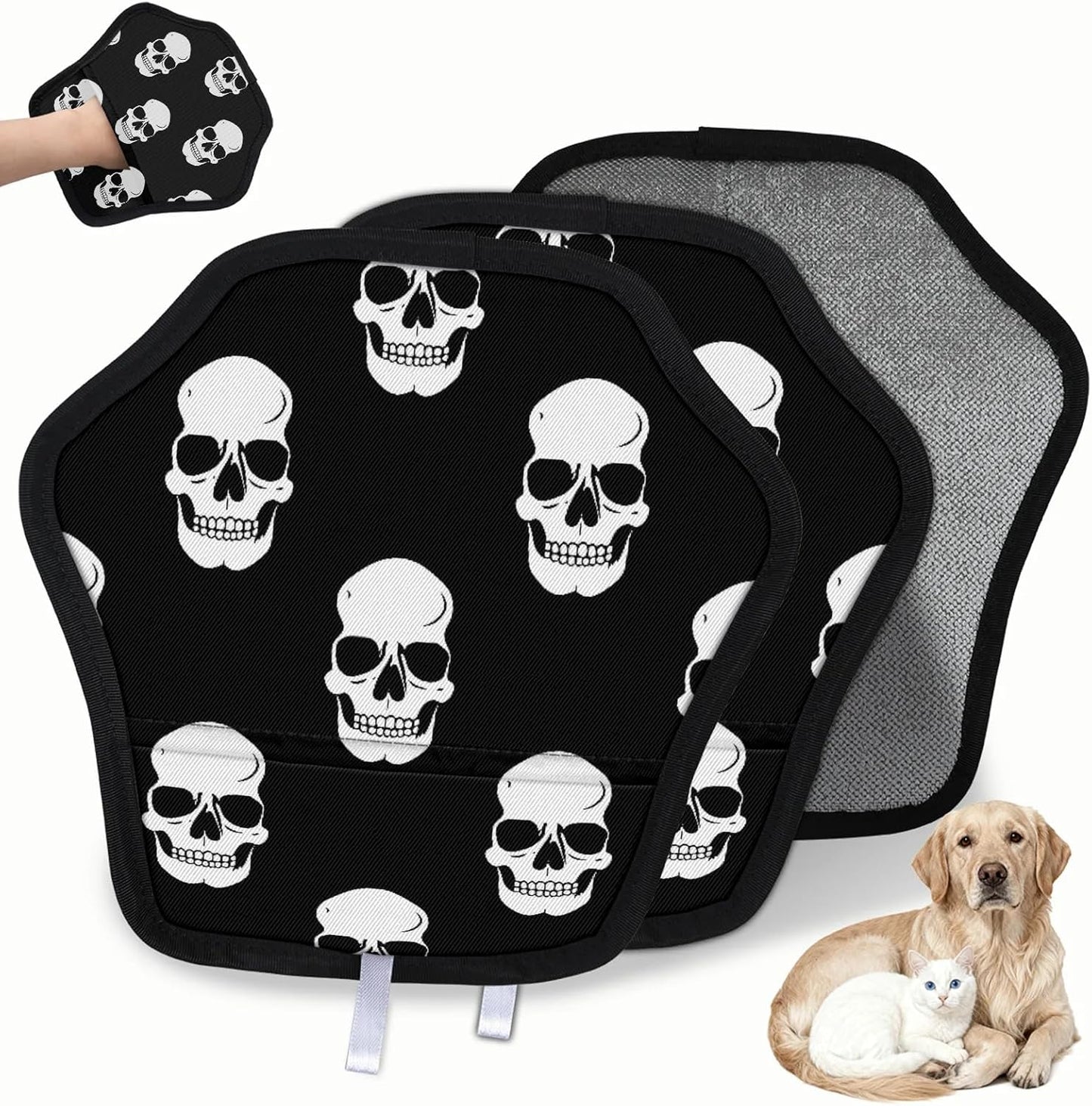 Skull Print 2Pcs Electrostatic Reusable Pet Hair Removal