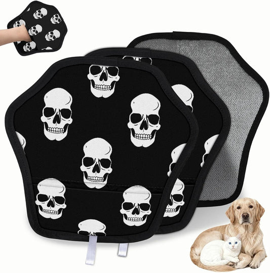 Skull Print 2Pcs Electrostatic Reusable Pet Hair Removal