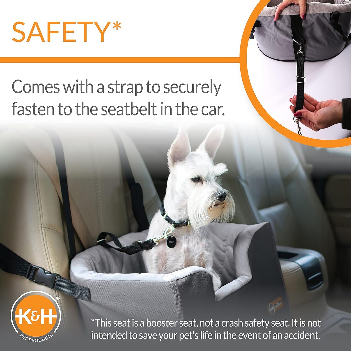 Hangin' Bucket Booster Toy Breed Dog Car Seat Gray 16 X