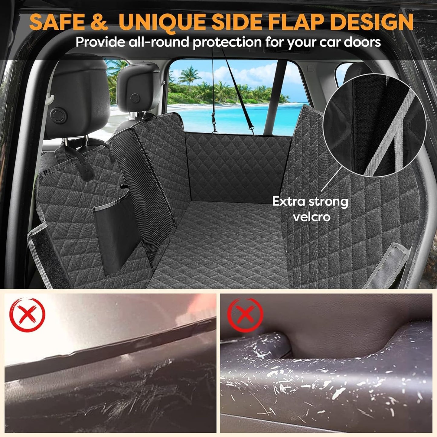 Dog Back Seat Covers for Trucks, with Big Mesh Window, XL