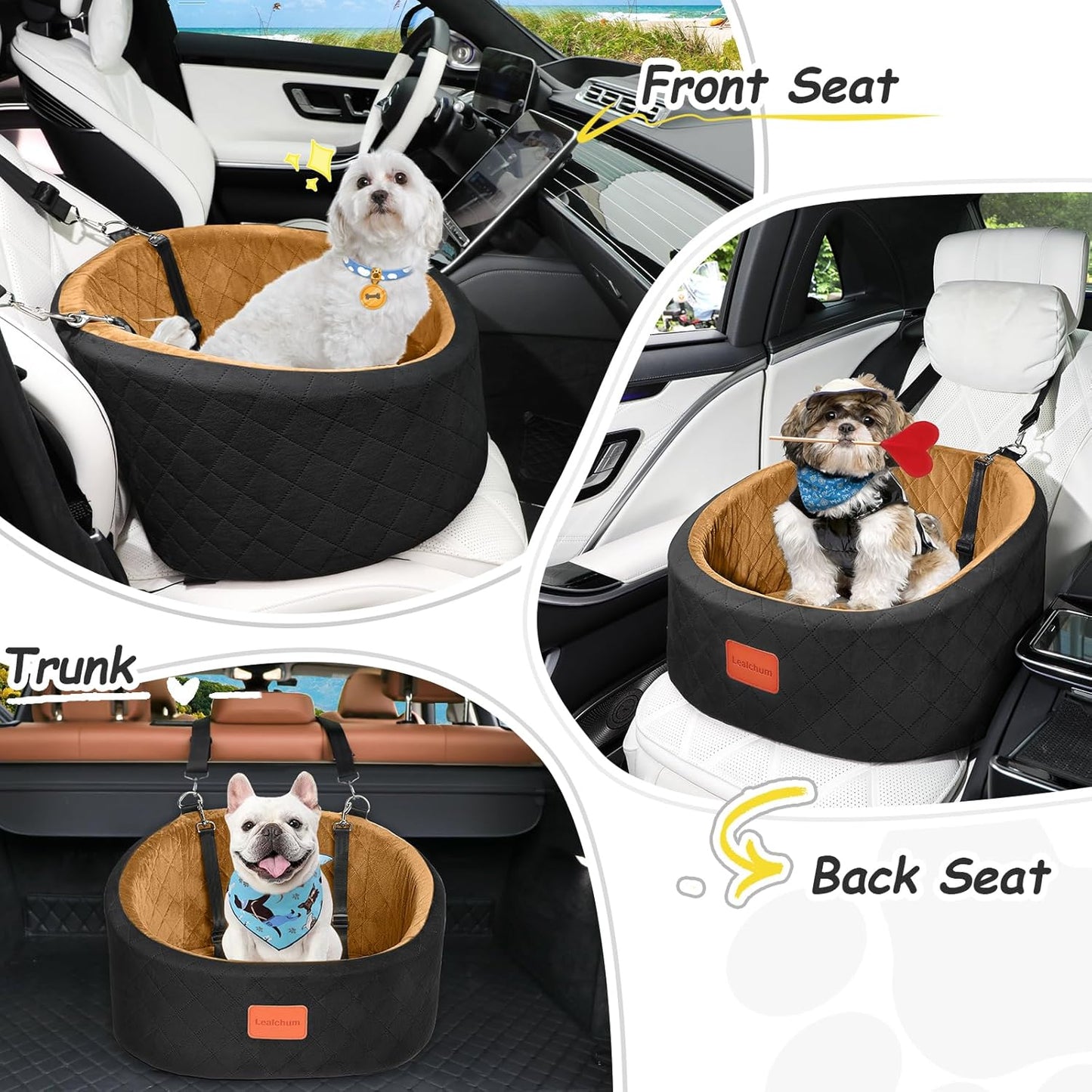 Dog Car Seat for Small Dogs Up to 30 Lbs,Ultra Soft Fabric