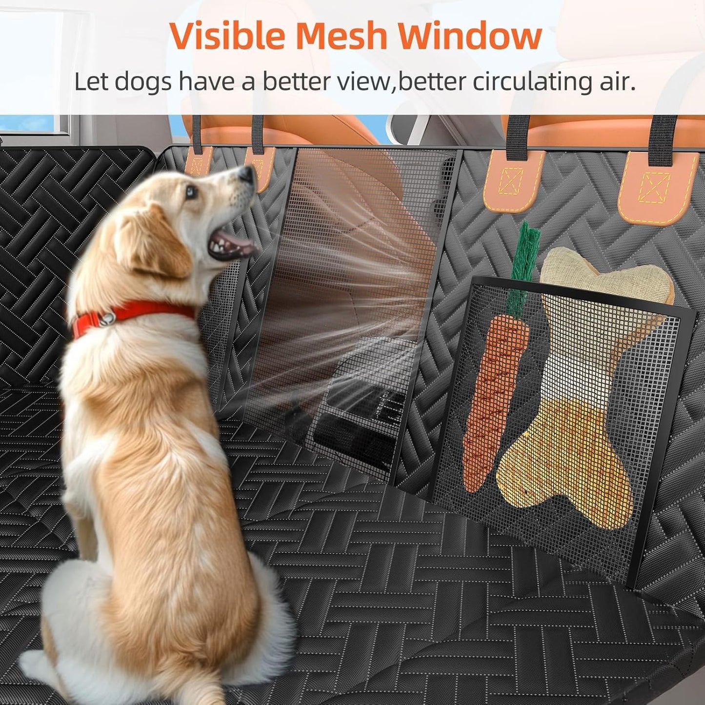 Back Seat Extender for Dogs,Hard Bottom Car Seat Cover for