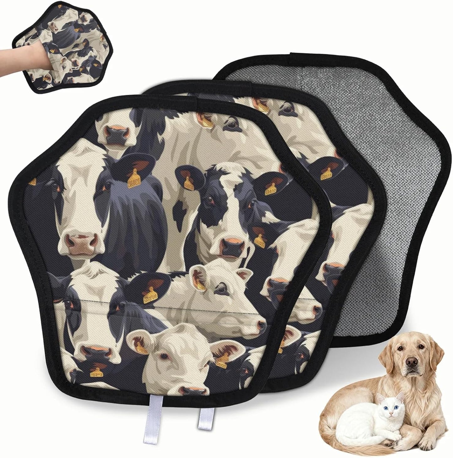 Vintage Cute Cows 2Pcs Electrostatic Reusable Pet Hair