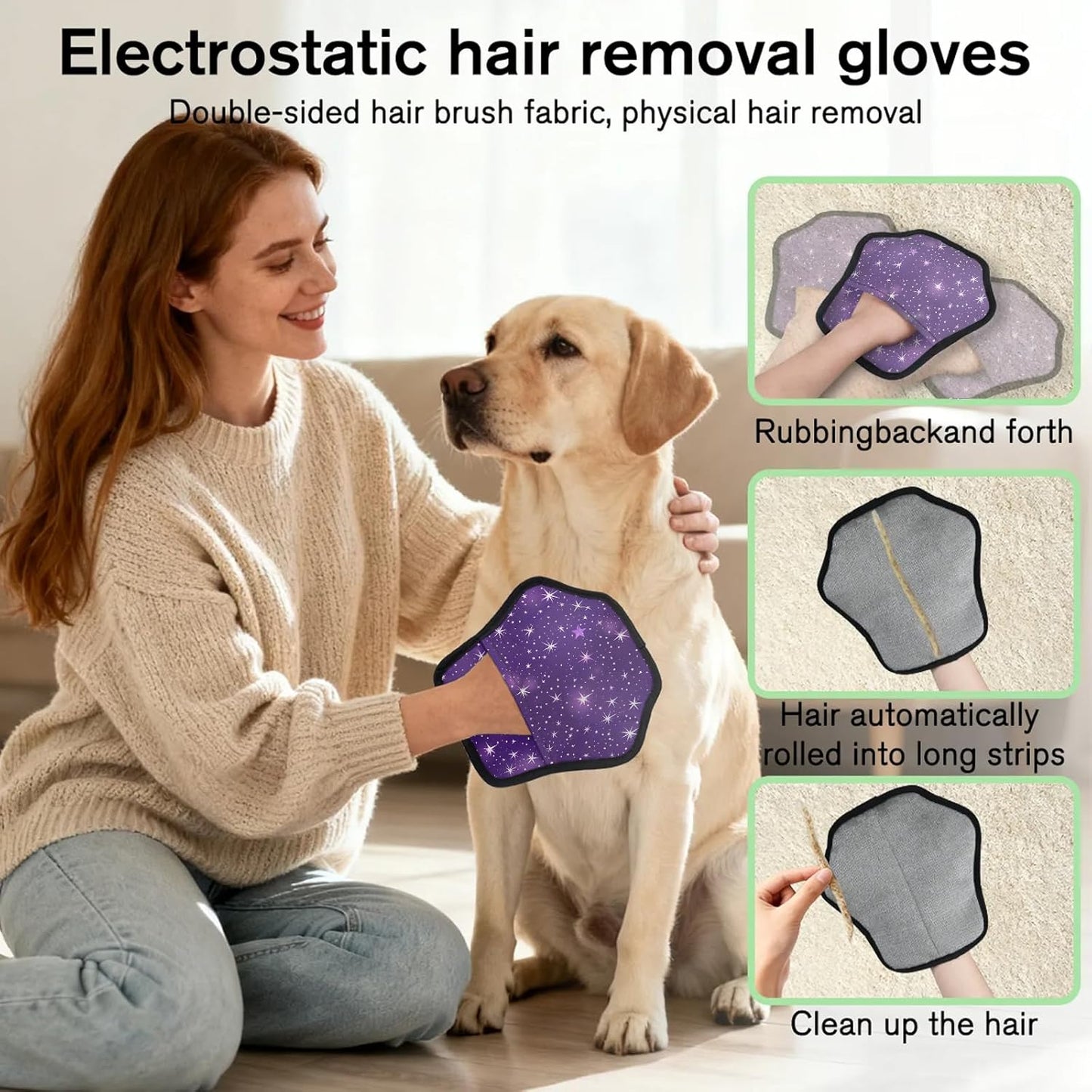 Starry Sky 2Pcs Electrostatic Reusable Pet Hair Removal