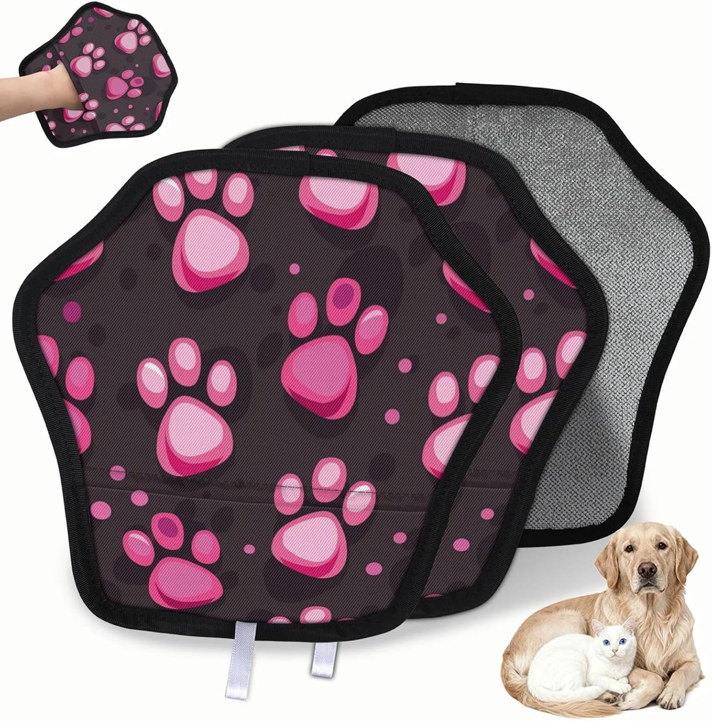Dog Paw Kawaii 2Pcs Electrostatic Reusable Pet Hair Removal