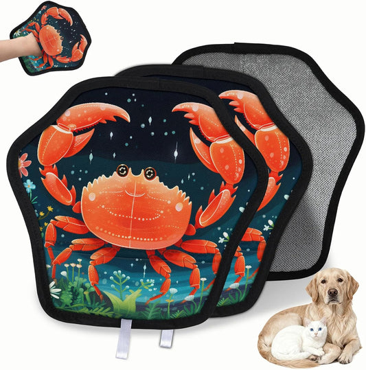 Red Crabs Pattern 2Pcs Electrostatic Reusable Pet Hair