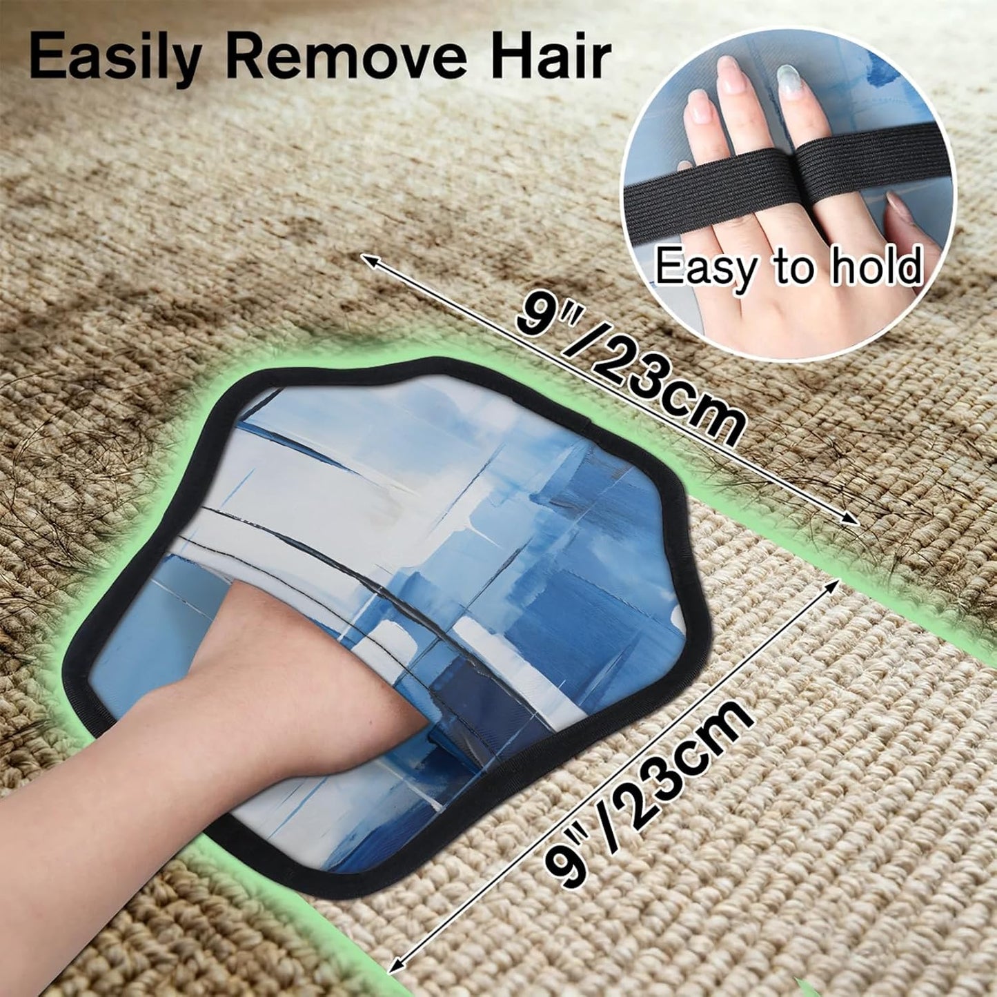 Blue Grey Oil Painting 2Pcs Electrostatic Reusable Pet Hair
