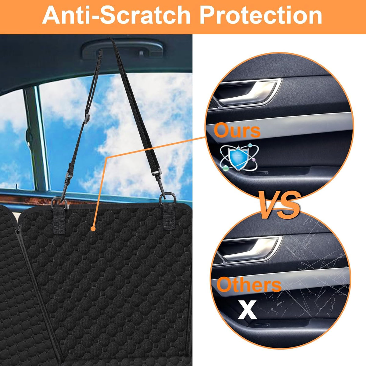 Dog Car Seat Cover for Back Seat, 2025 Upgraded Waterproof