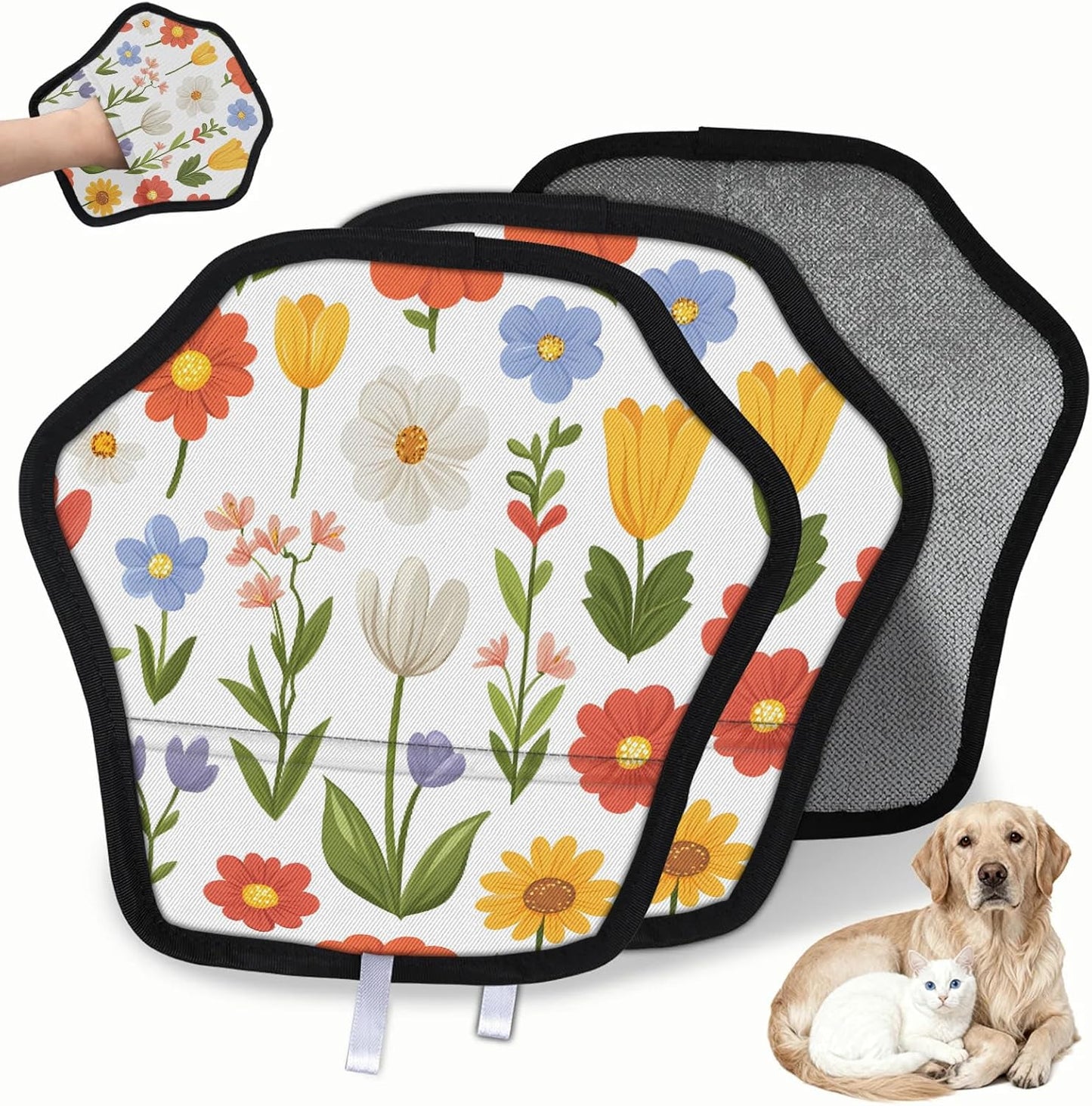 Pet Hair Removal Glove for Dogs Cats Reusable Washable Set