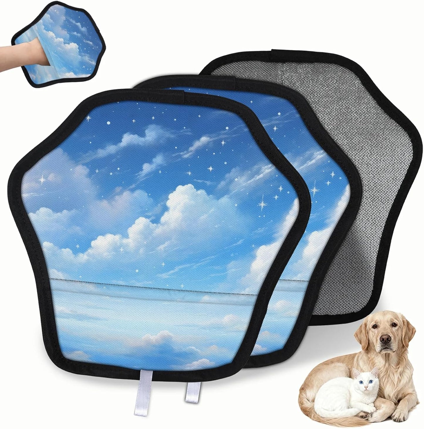 Blue Galaxy Pattern Print 2Pcs Electrostatic Reusable Pet