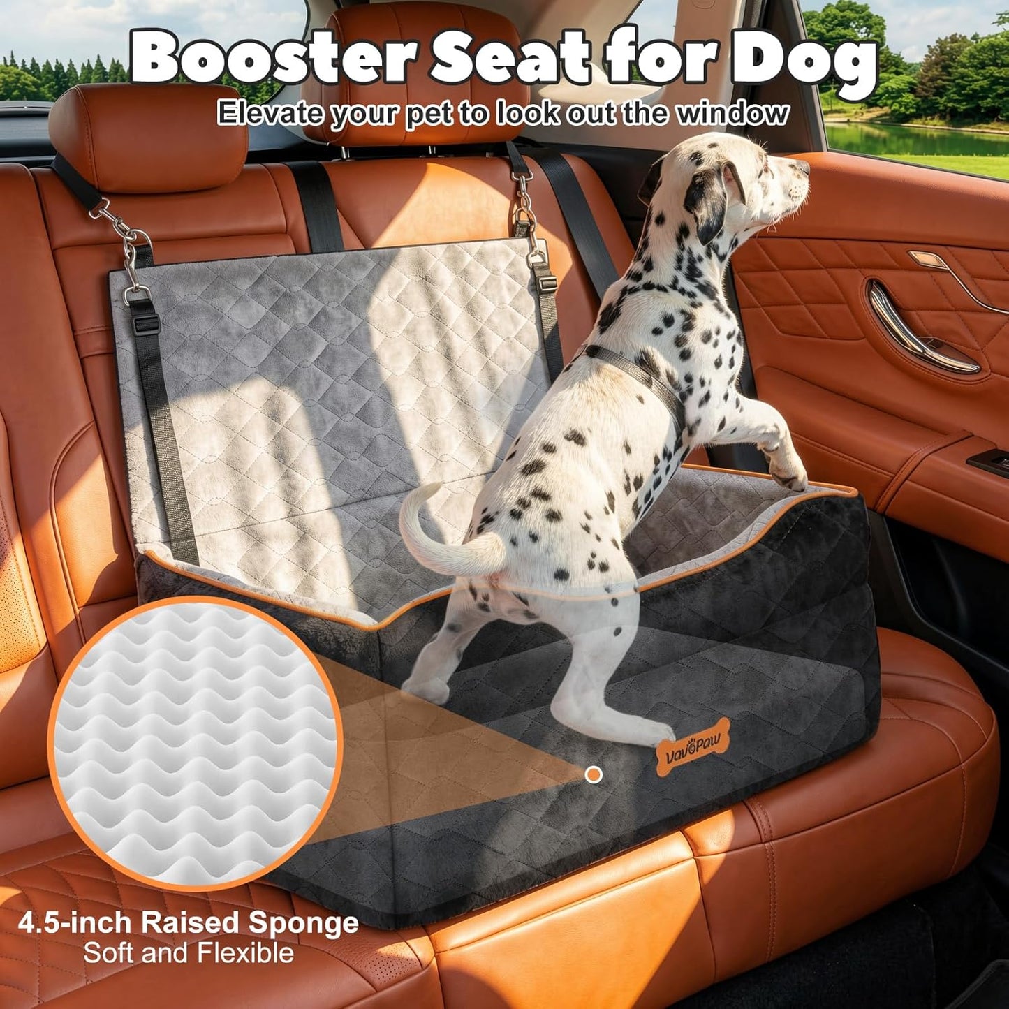 Dog Car Seat for Medium Dog, Dogs Booster Seat Under 50Lbs