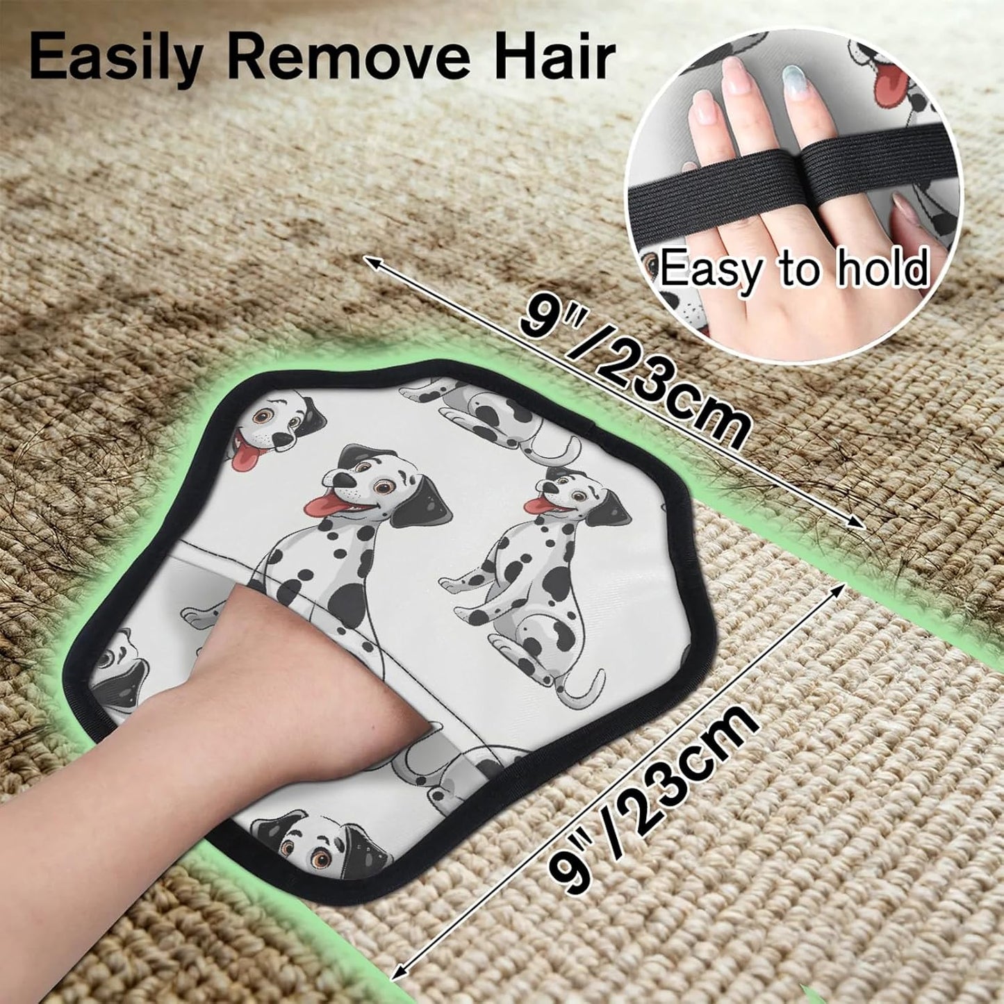 Cute Dalmatian Dog 2Pcs Electrostatic Reusable Pet Hair