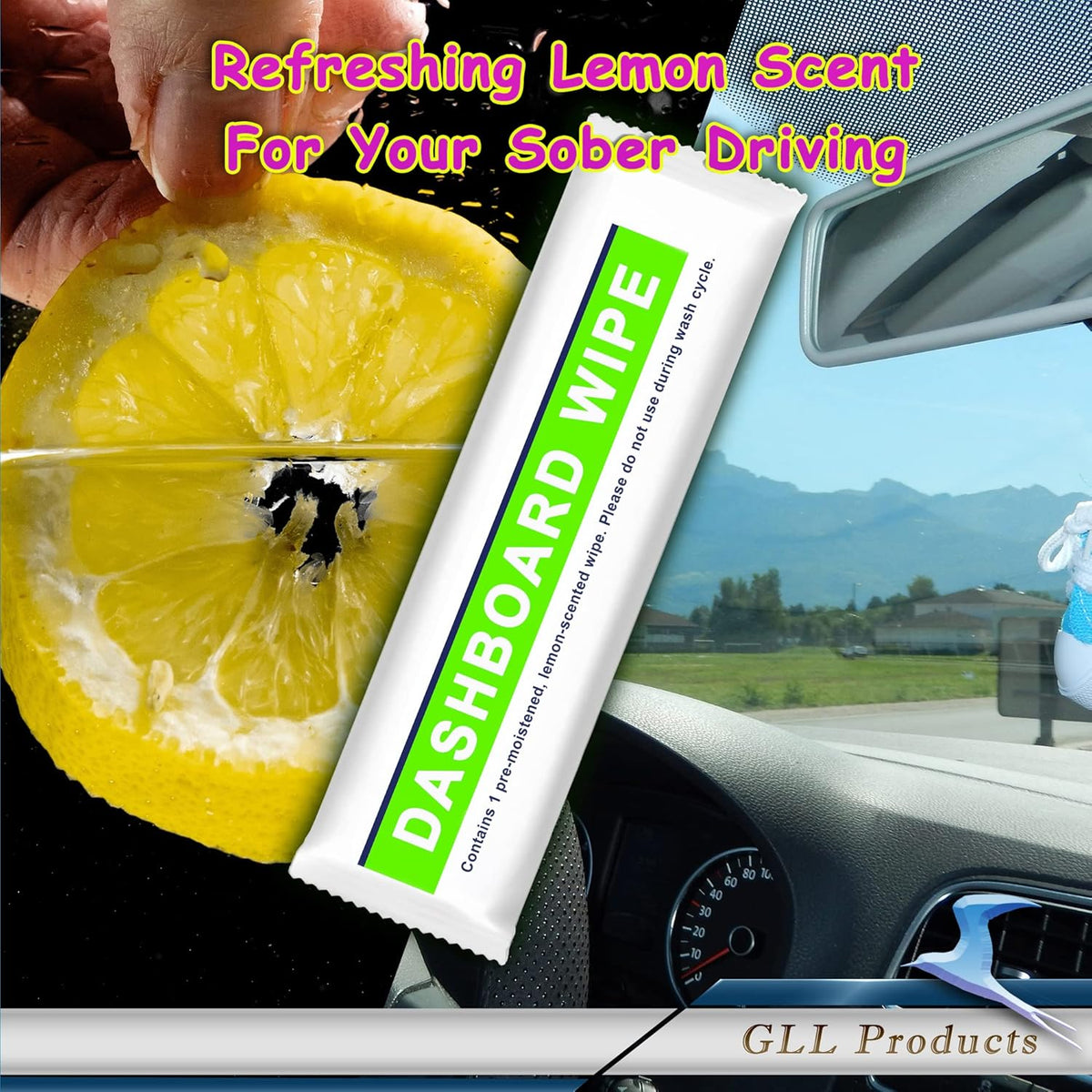 Car Dashboard Wipes, Car Cleaning Cloths Pre-Moisturized