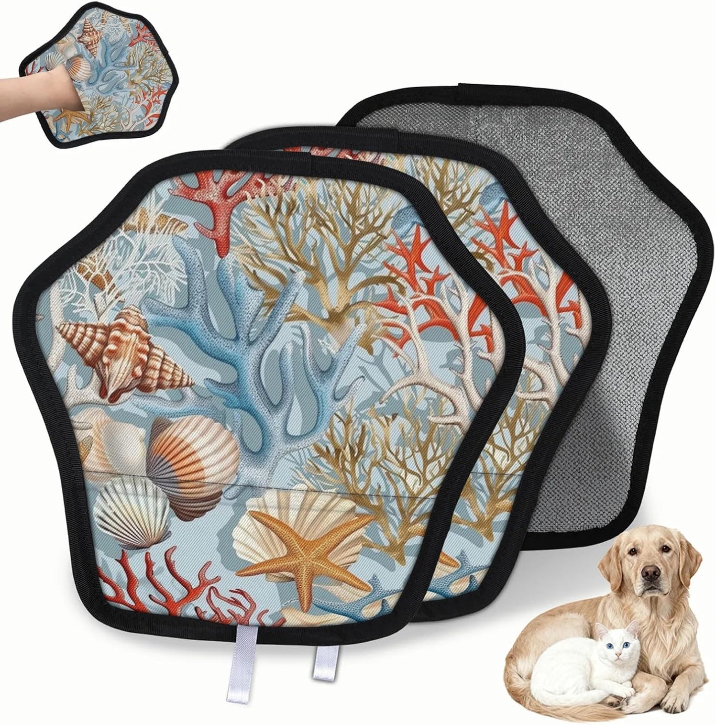 Coastal Beach Nautical 2Pcs Electrostatic Reusable Pet Hair