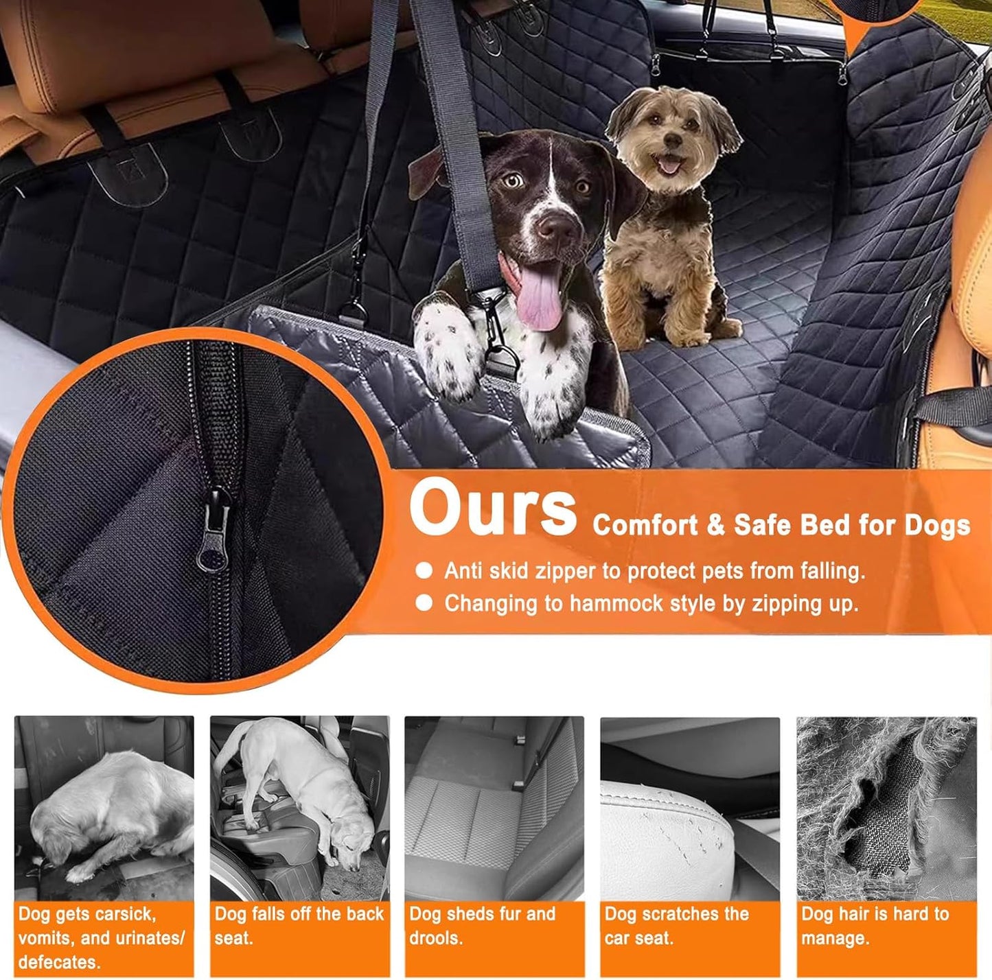 Dog Car Seat Cover for Genesis Essentia 2018, 600D Heavy