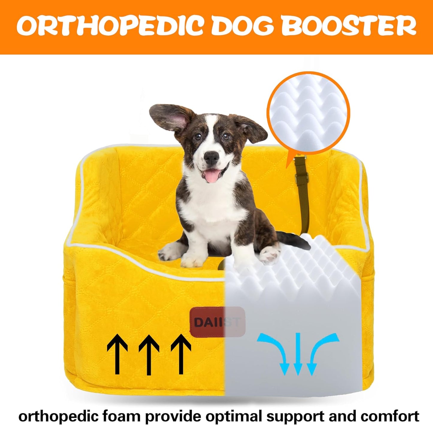 Dog Car Seat for Small Medium Dogs, Detachable Washable