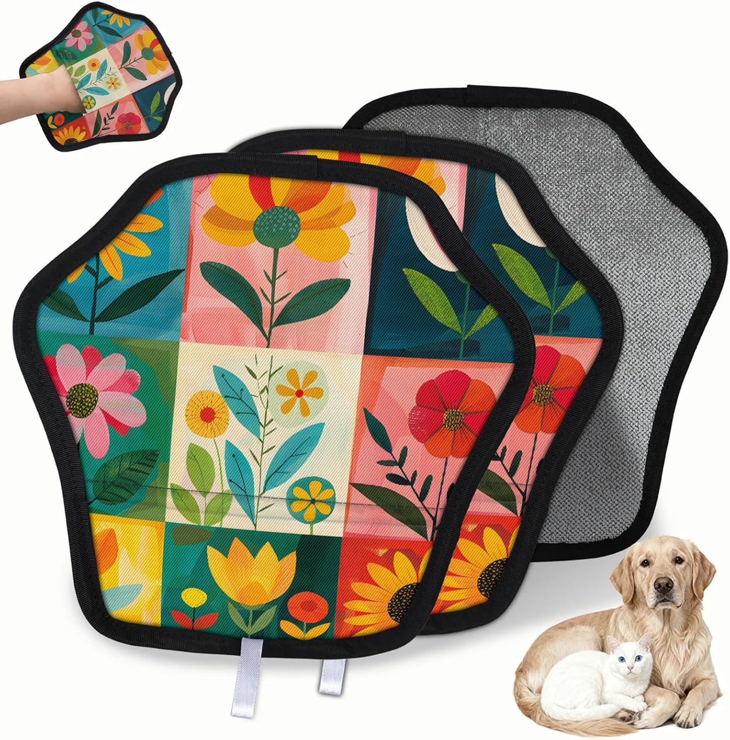 Pet Hair Removal Glove for Dogs Cats Reusable Washable Set