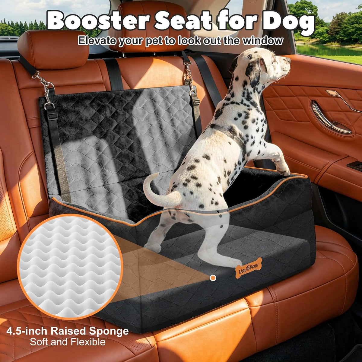 Medium Dog Car Seat, Dog Booster Seat Under 50Lbs or 2