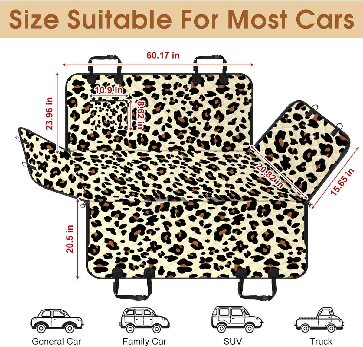 Waterproof Dog Car Seat Cover for Back Seat - Durable, Pet