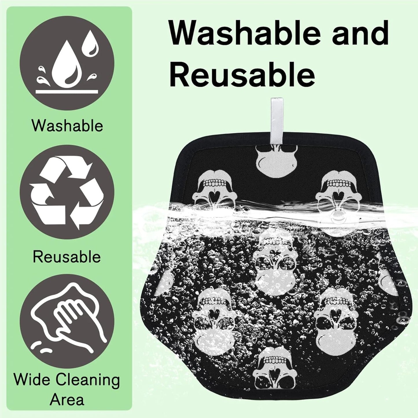 Skull Print 2Pcs Electrostatic Reusable Pet Hair Removal