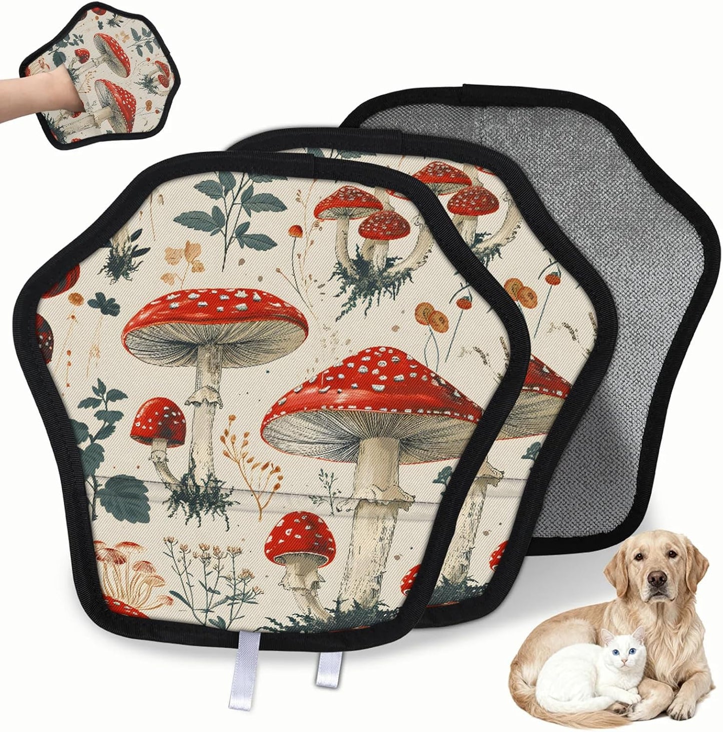 Pet Hair Removal Glove for Dogs Cats Reusable Washable Set