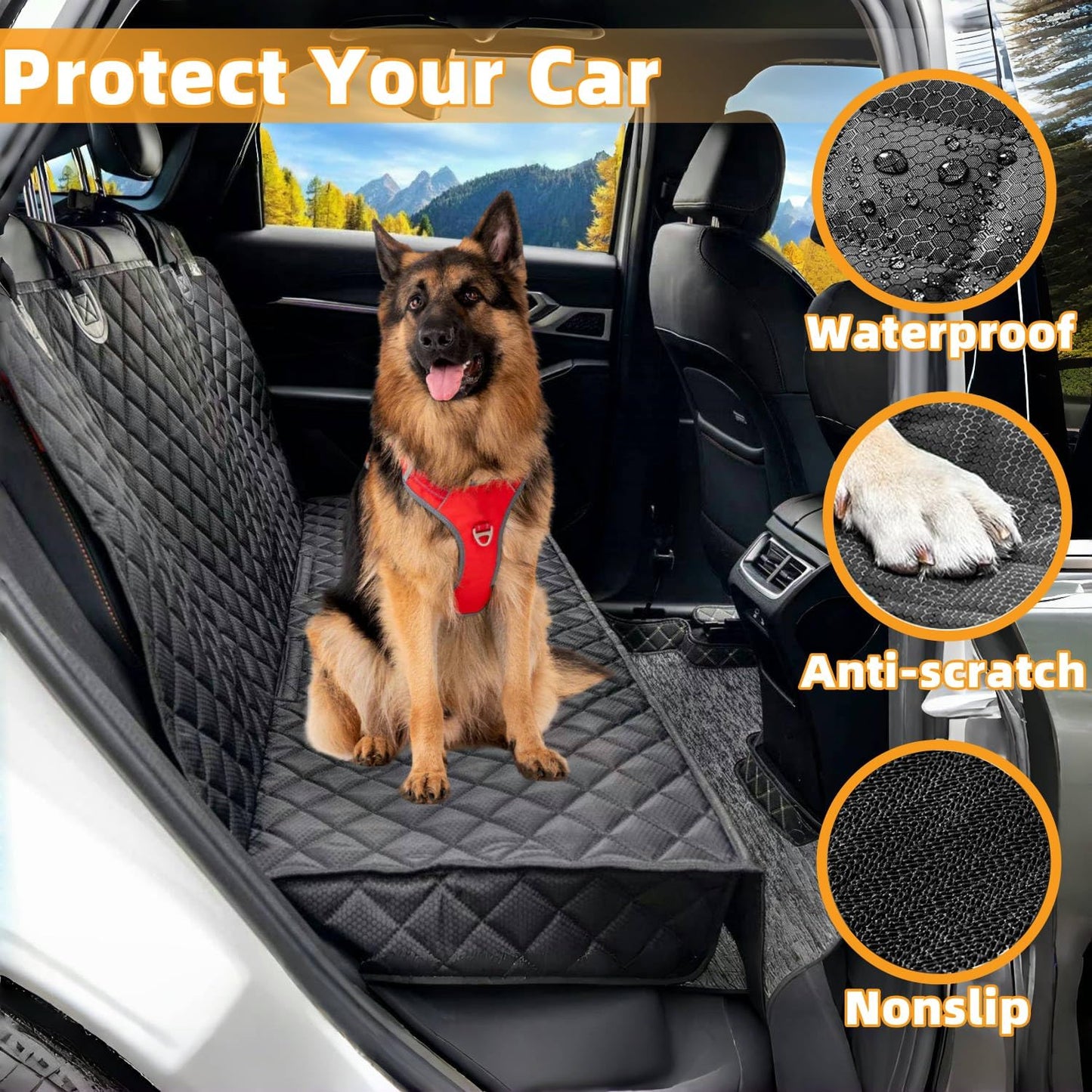 Dog Car Seat Cover for Back Seat Pet Cover for Dogs