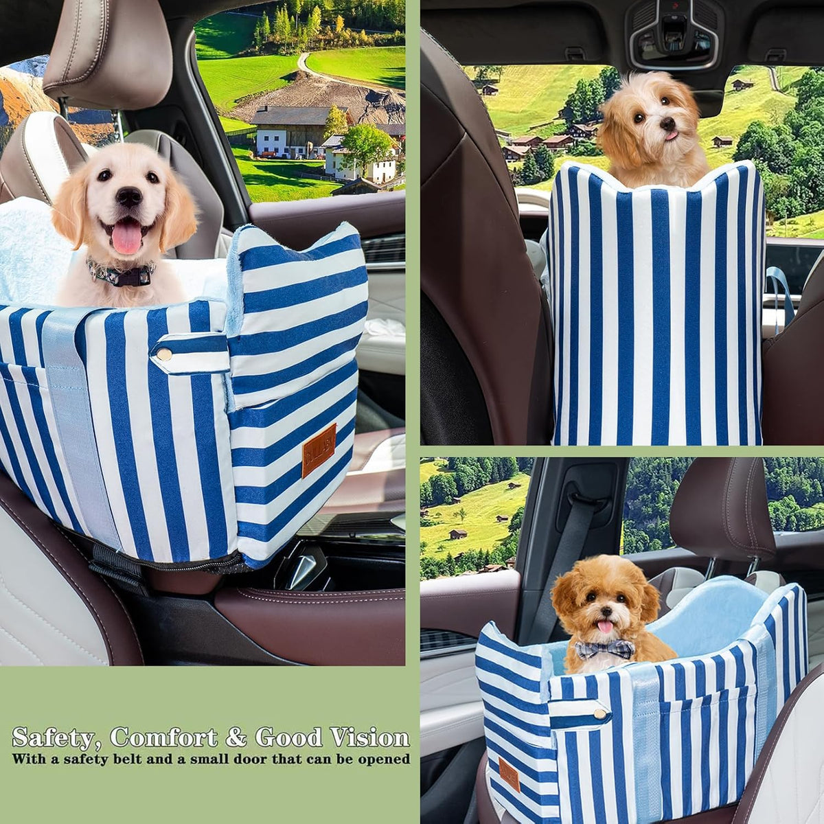 Console Dog Car Seat - Portable Dogs Armrest Booster Seat
