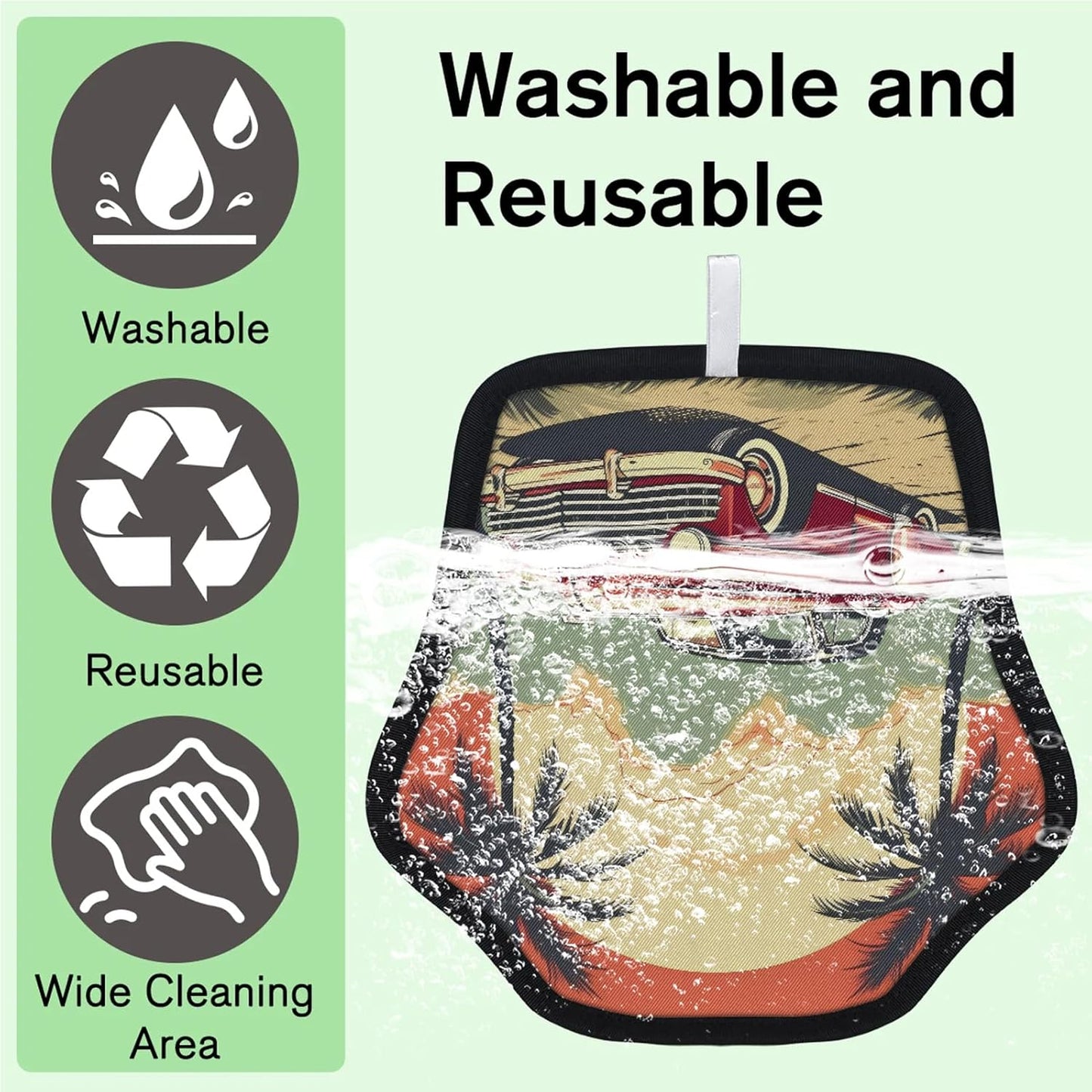 Classic Cars Design 2Pcs Electrostatic Reusable Pet Hair
