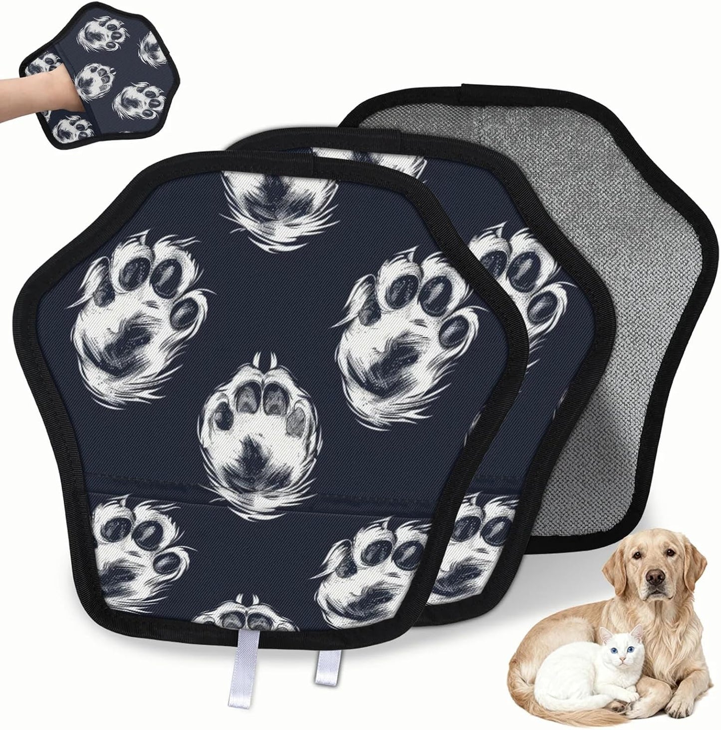 Cute Animal Paw Print 2Pcs Electrostatic Reusable Pet Hair