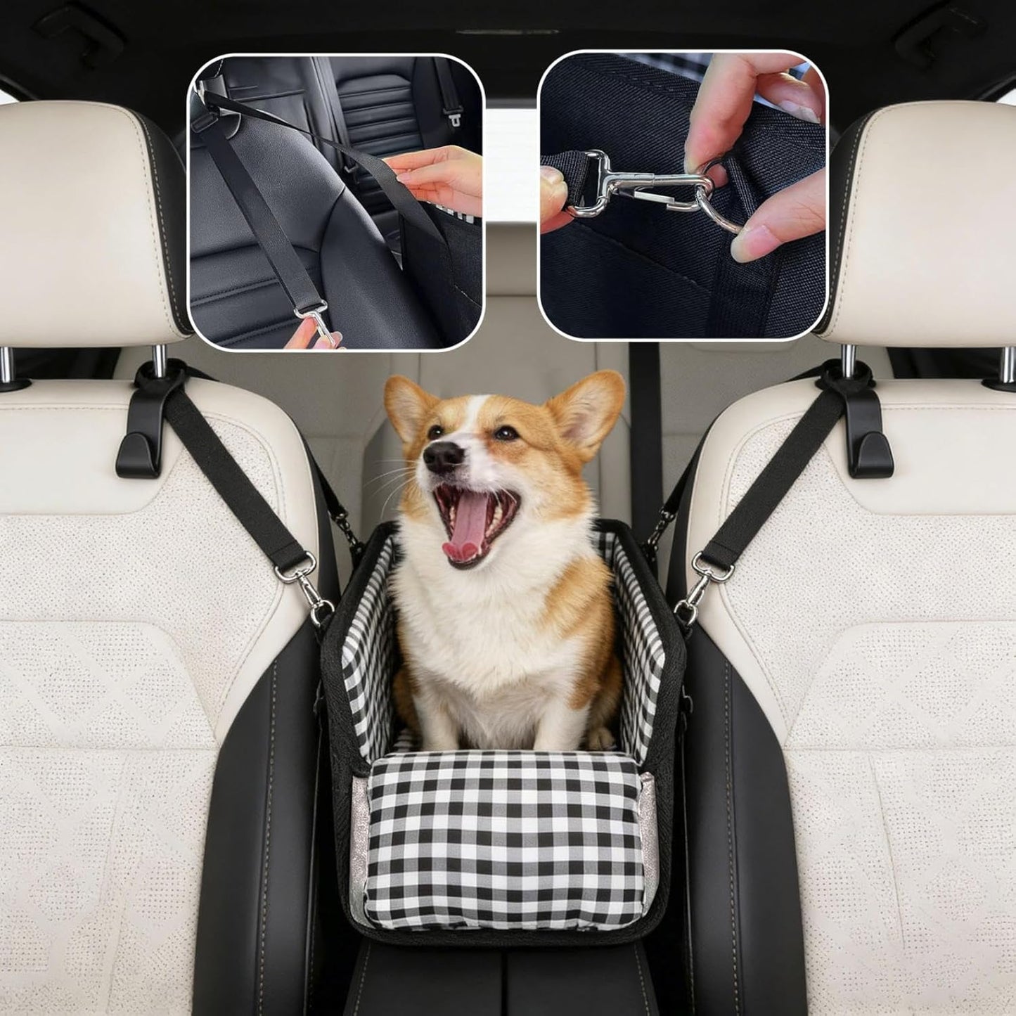 Sturdy Console Dog Car Seat, Portable Dogs Armrest Booster